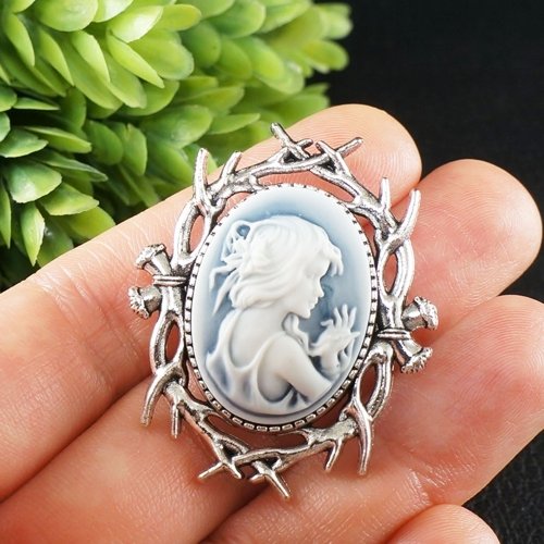 イニシャル P カメオ イタリア製 925 シルバー ブローチ イニシャル P