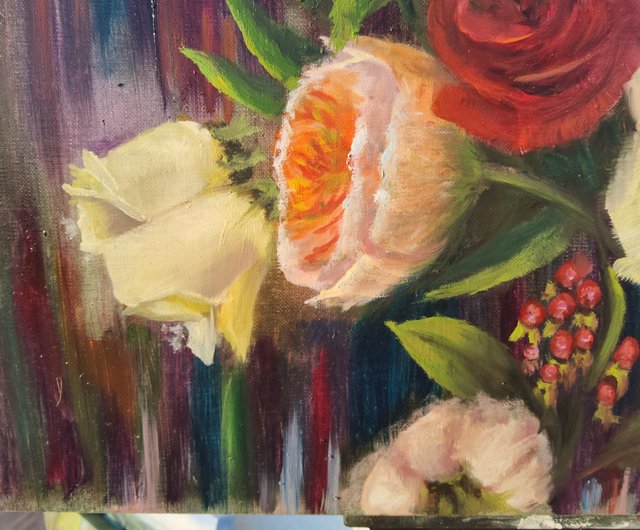 原画 花 植物 静物画 絵画 アクリル画 現代アート 手描き 一点物 原画