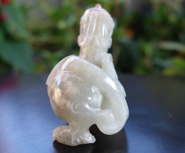 白玉 和田青白玉 独角瑞兽 清代 高古玉战汉玉器