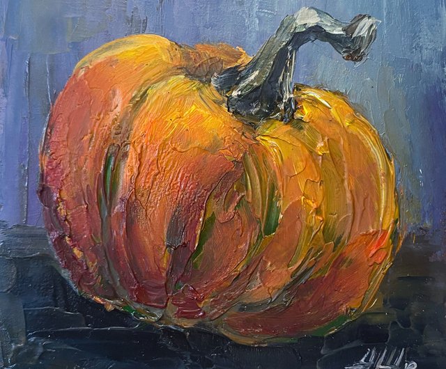 油絵 菅家令子インテリア uF6-061303 静物 かぼちゃ 絵画 インテリア