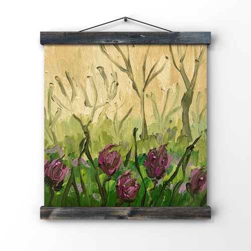 チューリップ＊油絵 絵画 油彩画 春 花 風景画 【公式通販】