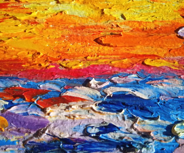 送料無料 25%OFF】ロシア 抽象的な油絵明るい絵画海の気分オイル