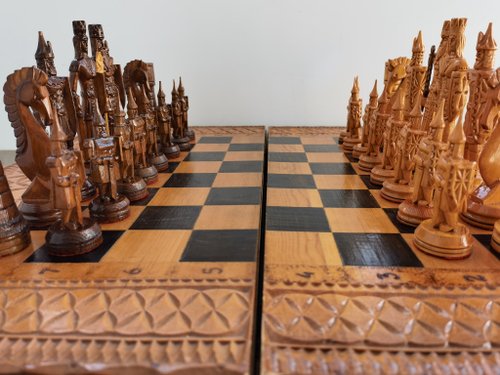 ロシア ハンドメイド ヴィンテージ ソ連 ソビエト ロシア 木製 チェス