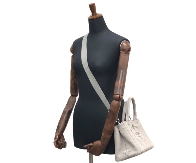 日本直送 名牌中古包 】PRADA プラダ カナパ ハンドバッグ グレー