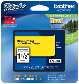 Brother TZe-S211 1/4 Black on White Extra Strength Tape - 6mm TZS211