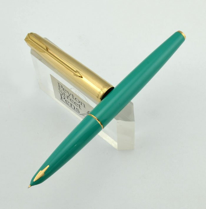 Parker 61 Fountain Pen - Mk II, Caribbean Green Parker w Gold