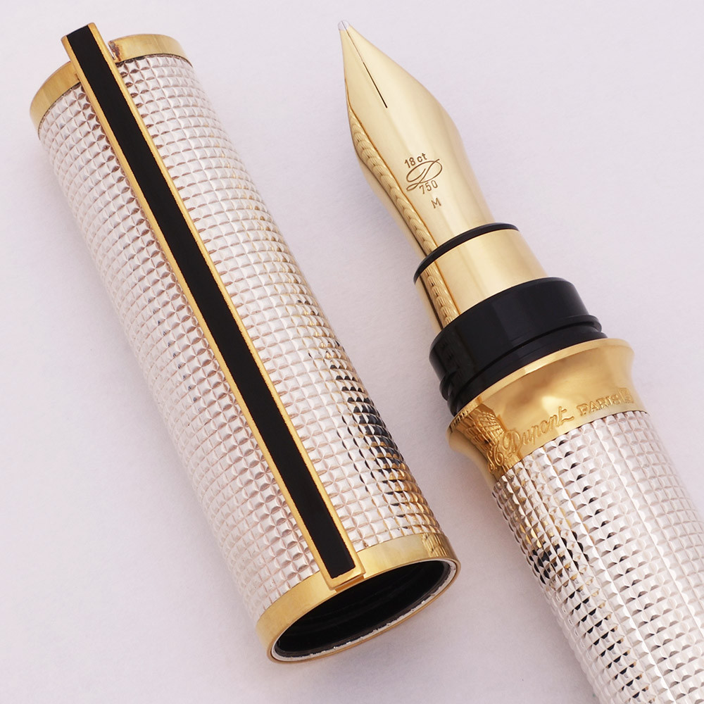 S T Dupont Montparnasse Fountain Pen - Extra-Large, Silver