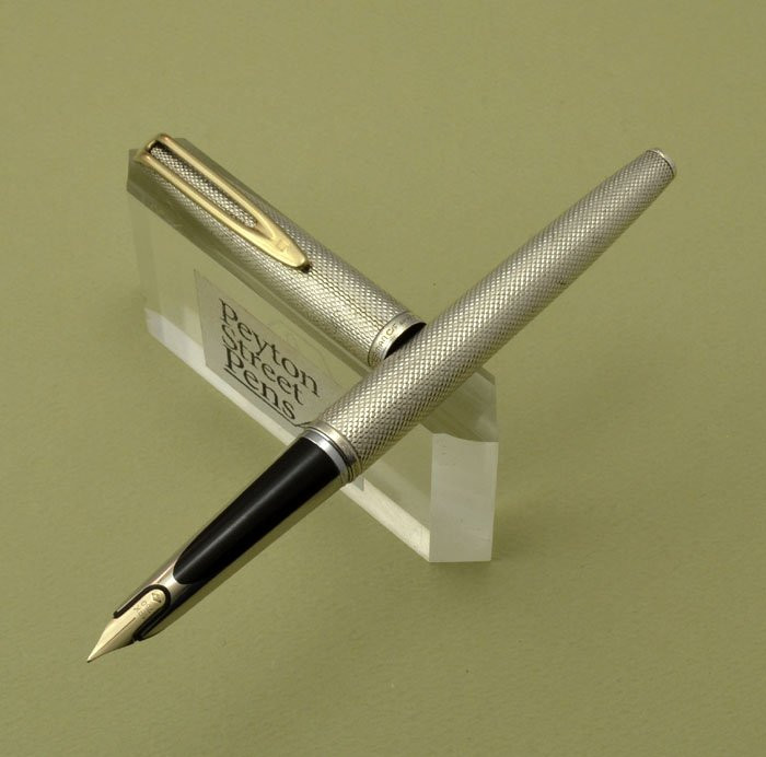 Waterman CF Fountain Pen - 1950s, Silver Barleycorn, 18k Medium