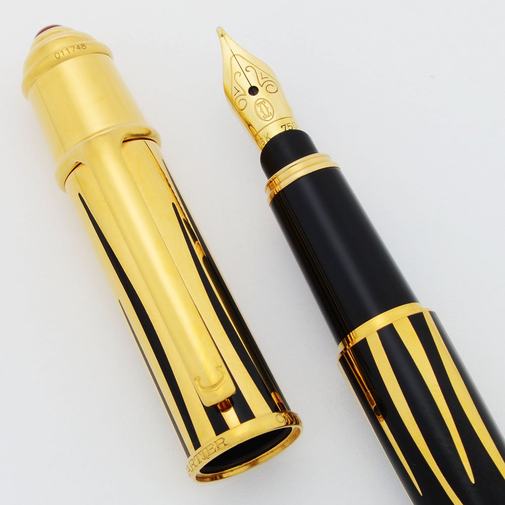 Cartier Diabolo Fountain Pen - Mini Size, Black Composite w Gold