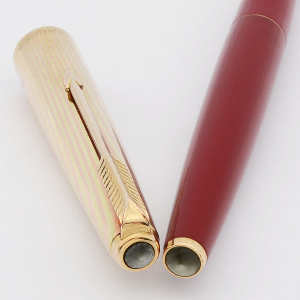Parker 61 Fountain Pen Mk I (1950s) - Red w/GT Heirloom Rainbow
