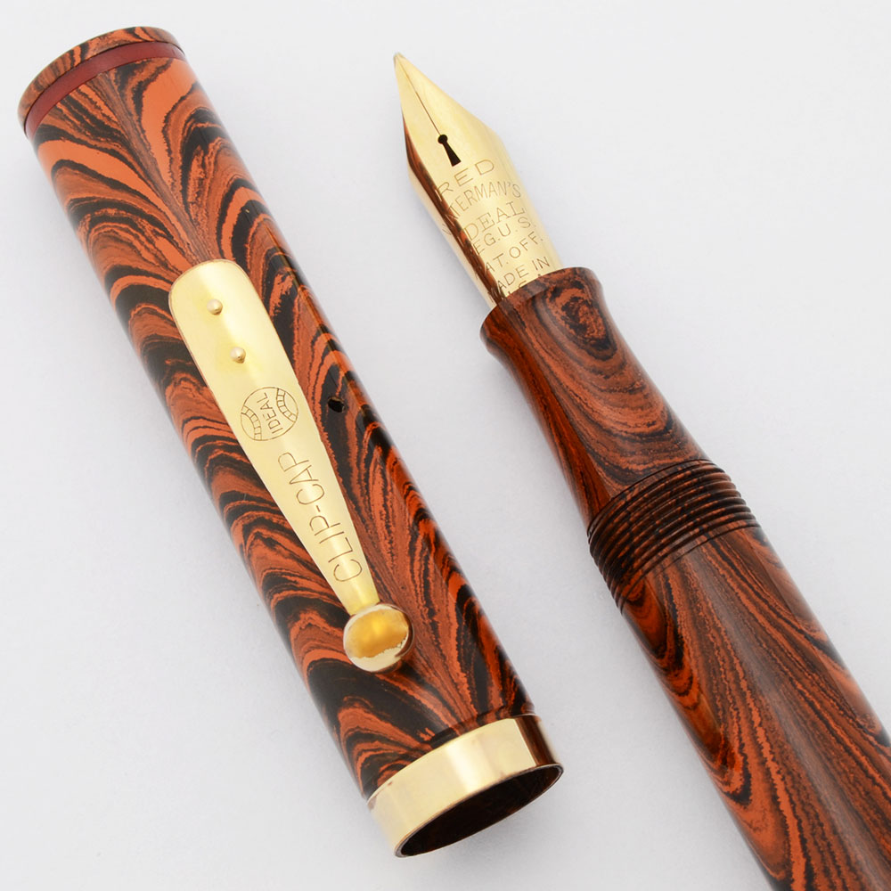 Waterman 7 Colorband Red Ripple Fountain Pen - Red Band, Lever