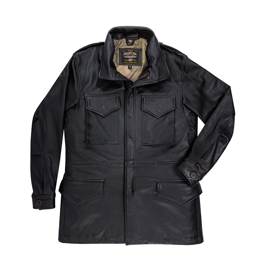 Cockpit USA Leather M-65 Field Jacket Goatskin Brown USA Made
