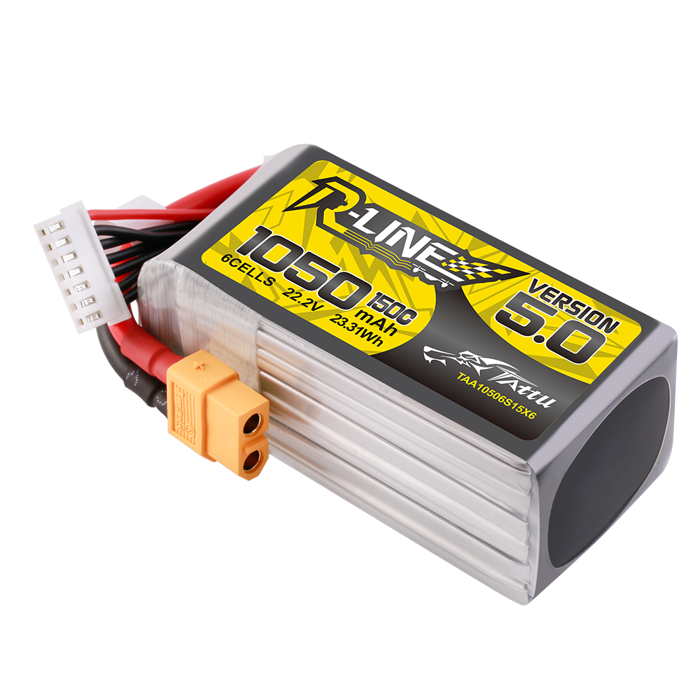 Tattu R-Line Version 5.0 1050mAh 6S 22.2V 150C Lipo Battery Pack