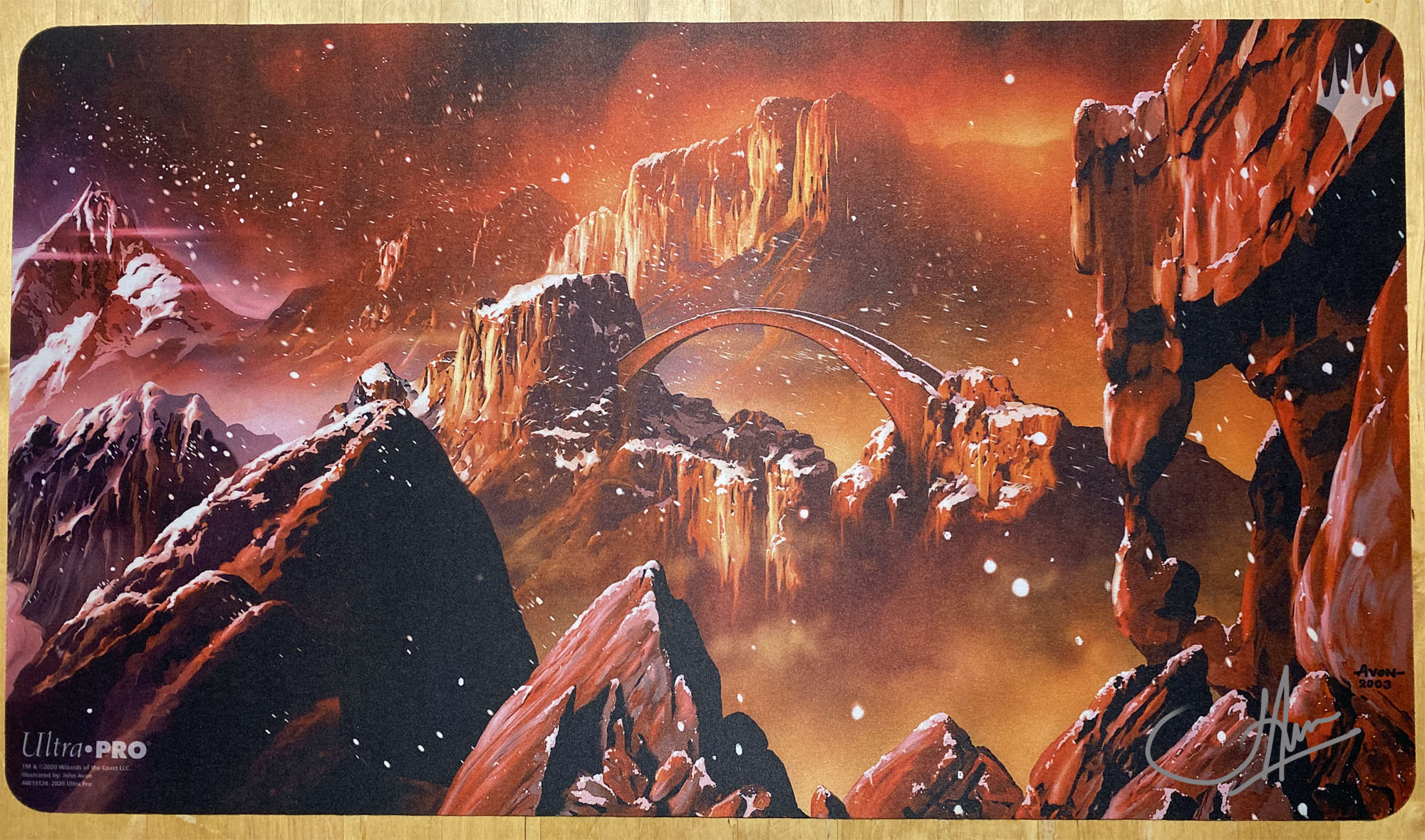 MTG 山 John Avon サイン入り プレイマット MTG 山 John Avon サイン