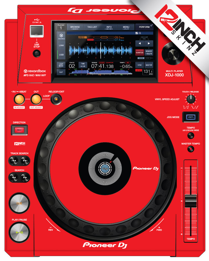 Pioneer XDJ-1000 MK1 Skinz (PAIR) - COLORS - 12inchSkinz