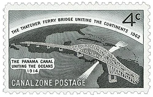 CZ157 - 1962 4c Thatcher Ferry Bridge, Black & Silver, Canal Zone