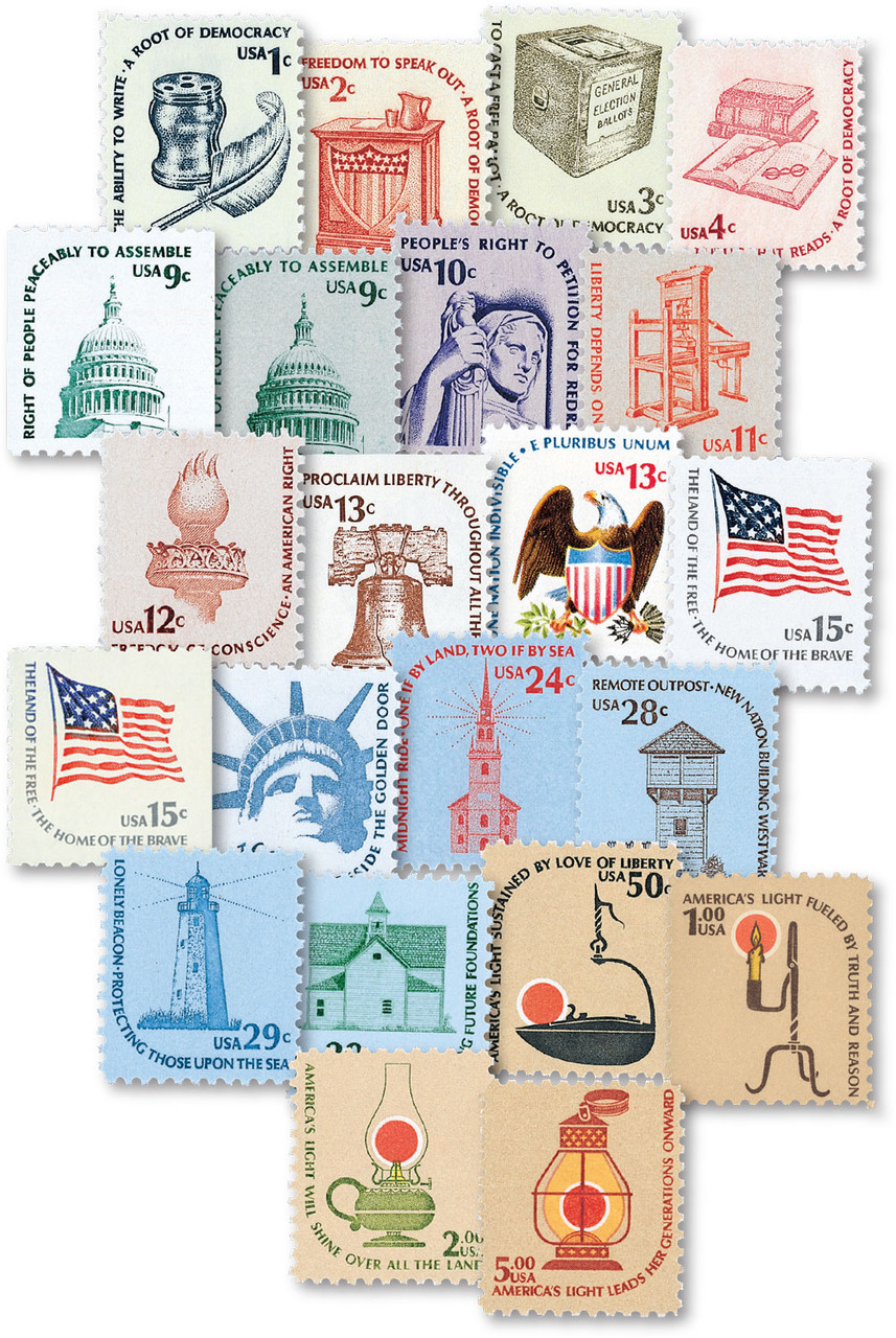 1581/1612 - 1975-81 Americana Series, Set of 22 Stamps - Mystic