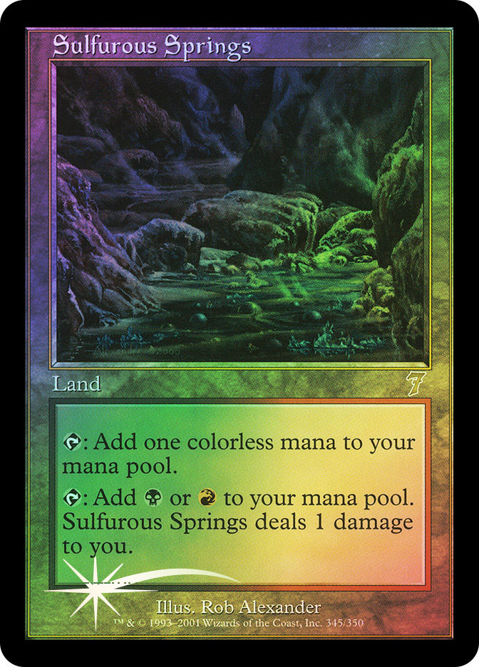 Foil】硫黄泉/Sulfurous Springs [7ED] 土地R（英） Foil】硫黄泉