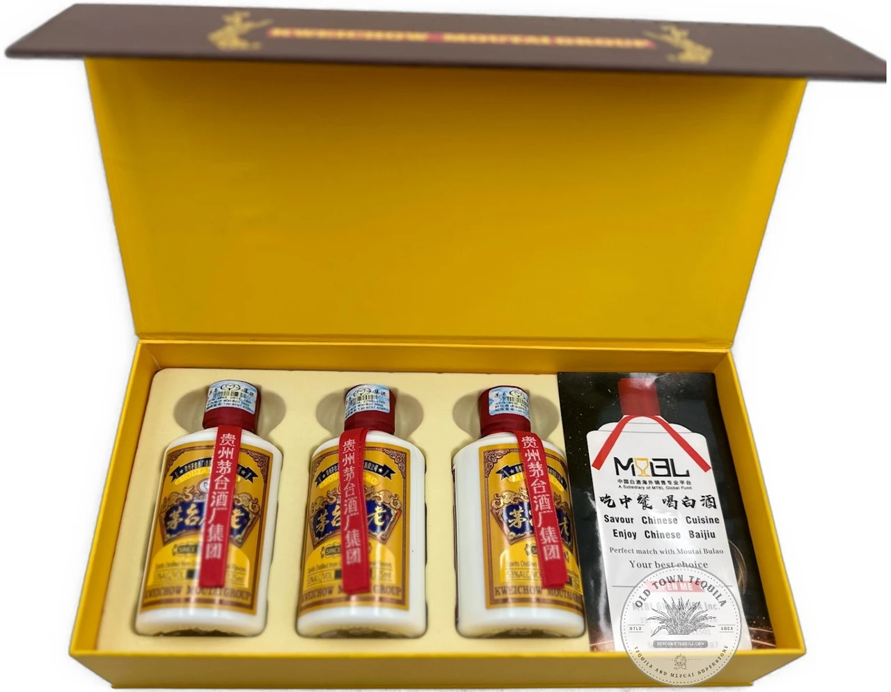 Moutai Bu Lao Jiu gift set of 3 X 125ml 53%ABV - Old Town Tequila