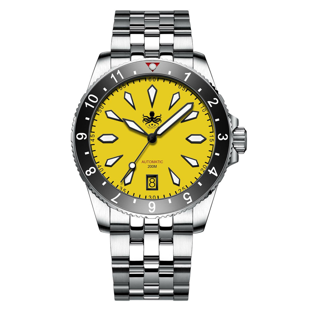 Phoibos Voyager Automatic Dive Watch with Canary Yellow Dial #PY035F