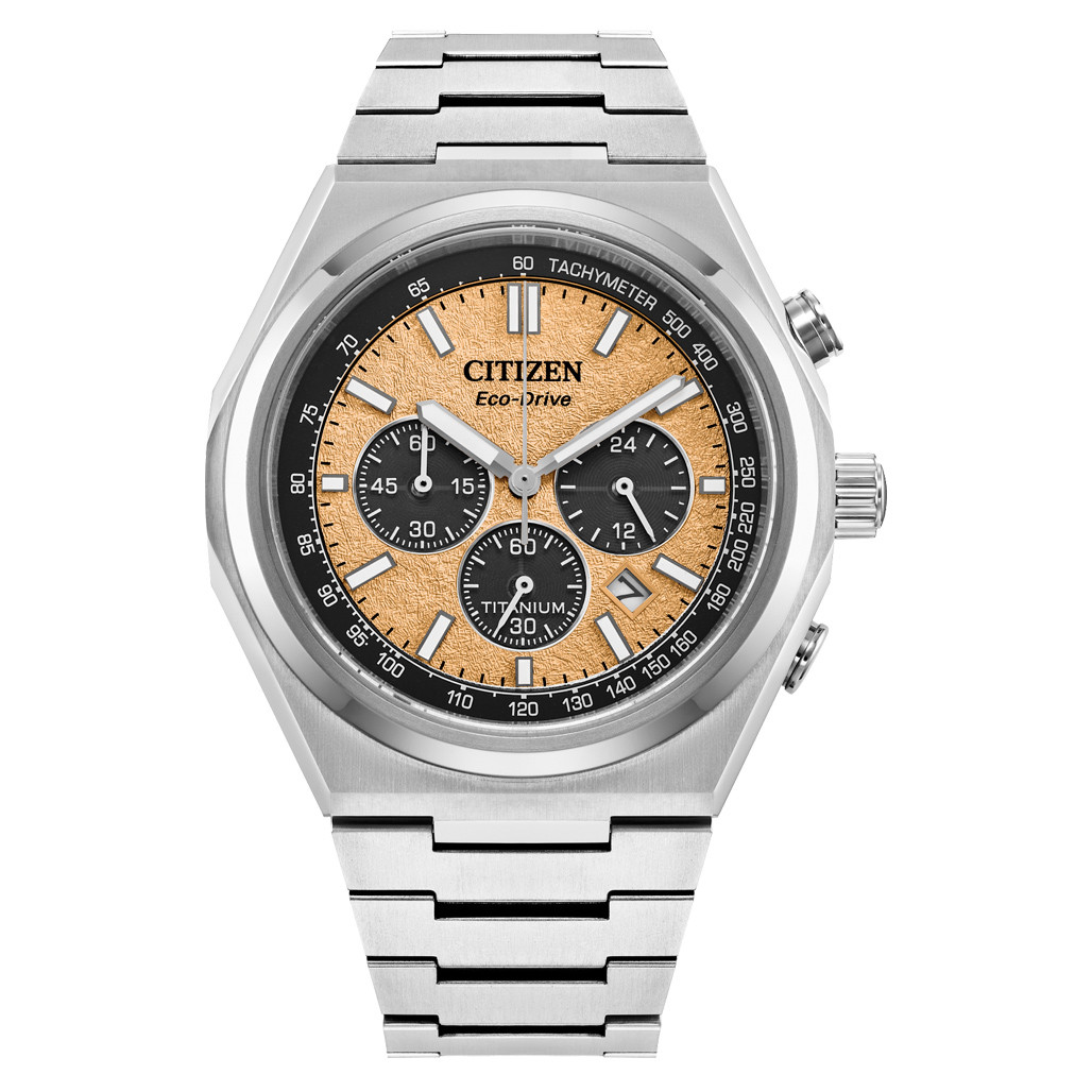 Citizen Zenshin Super Titanium Chronograph with Salmon Dial
