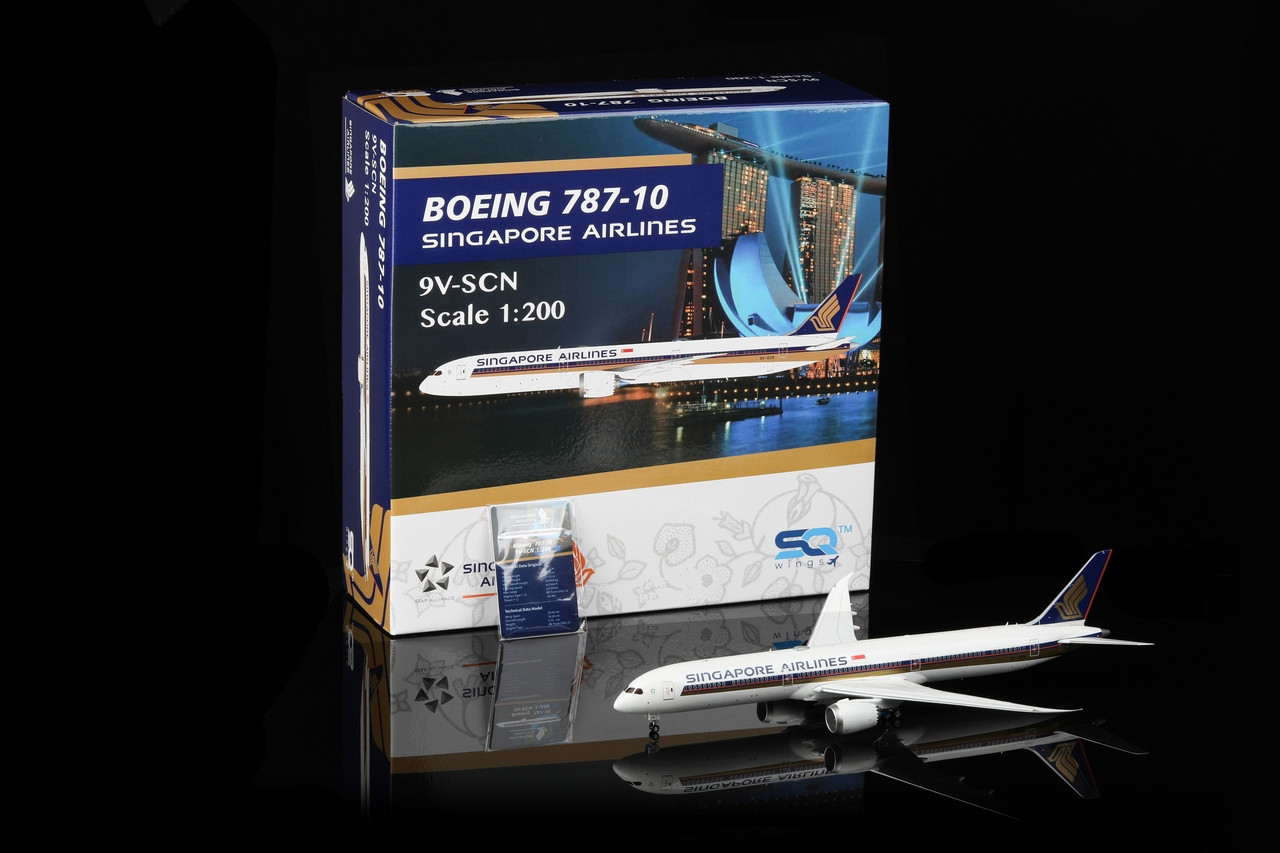 SQ Wings Singapore Airlines Boeing 787-10 9V-SCN L2038 Scale 1:200