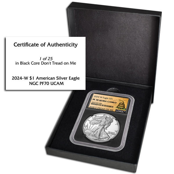 2024-W Silver Eagle NGC PF70 UCAM - Don't Tread on Me Black Core