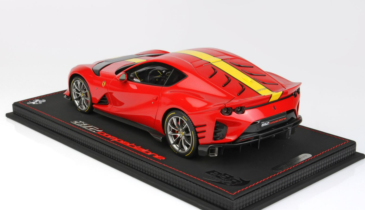 1/18 BBR 2021 Ferrari 812 Competizione (Red Corsa 322 With Yellow