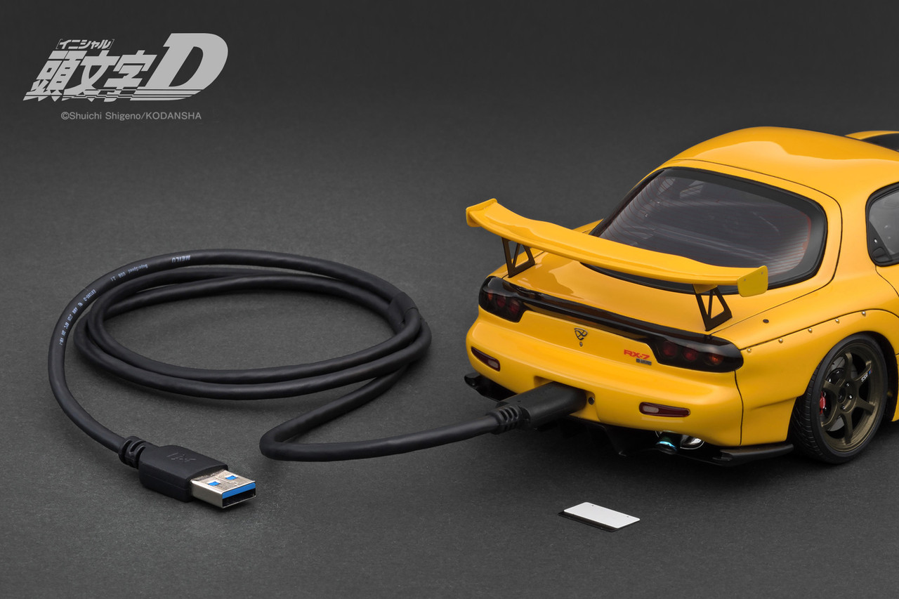 1/18 Ignition Model Initial D Mazda RX-7 RD3S (Yellow) Car Model