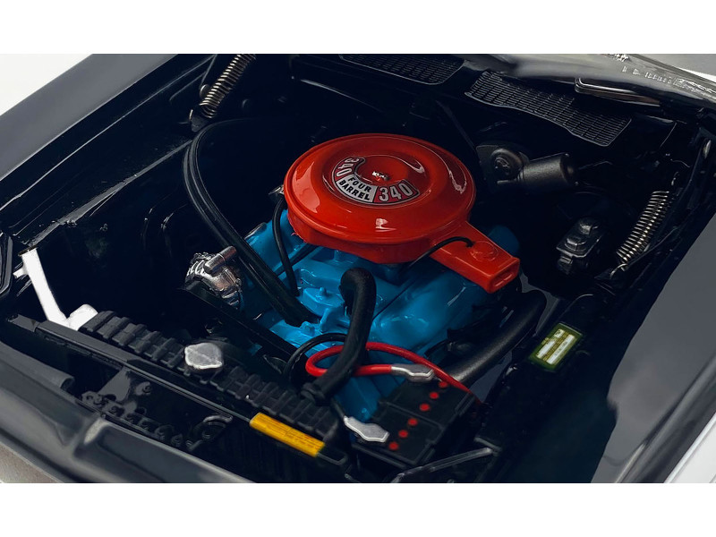 1/18 ACME 1972 Plymouth Cuda 340 (Black on White) Diecast Car