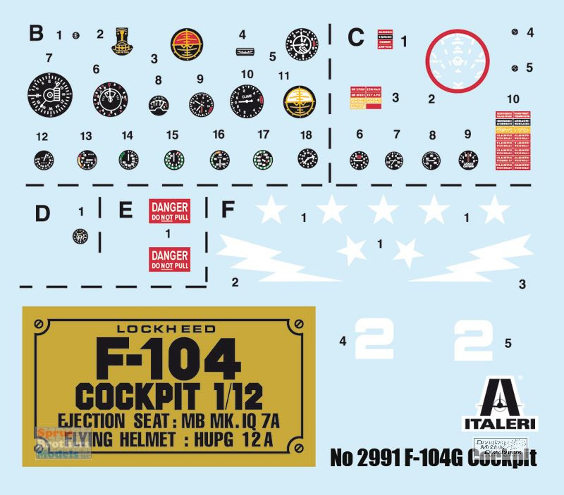 ITA2991 1:12 Italeri F-104G Starfighter Cockpit - Sprue Brothers