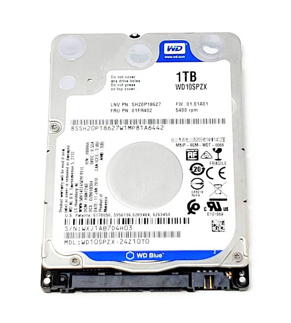 Western Digital WD10SPZX-22Z10T0 - 1TB 5.4K RPM SATA 7mm 2.5