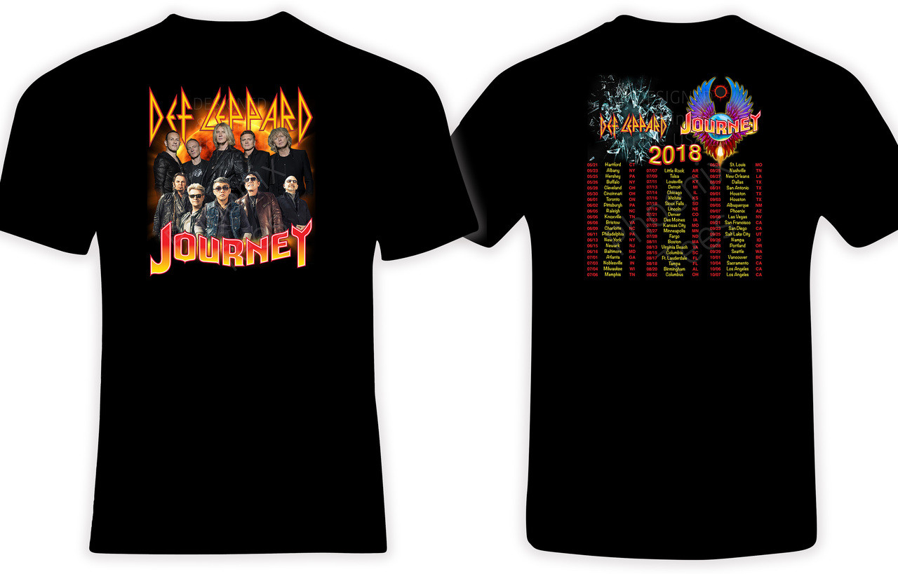 フェイド感Journey Def Leppard 2018 ツアーTシャツ フェイド感Journey