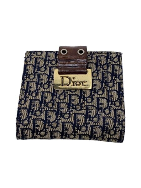 Christian 公式 Dior トロッター柄 二つ折り財布 クリスチャン