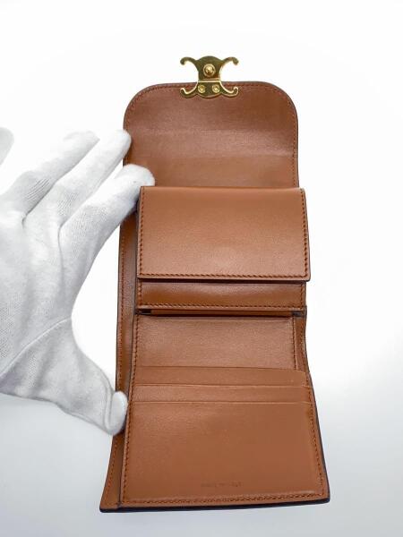 定価17万 セリーヌ 袋 トリオンフ キャンバス 三つ折り財布 エンブロイ