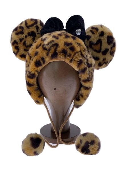 ディズニーミニーヒョウ柄ファンキャップ&ぬいぐるみチャーム