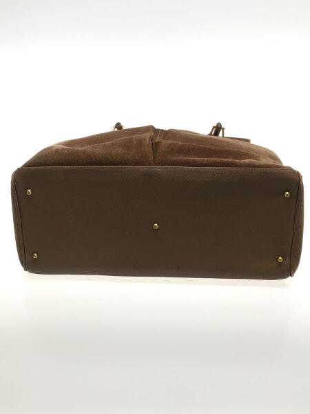 GUCCI ブラウン スエード トートバッグ バンブーハンドル