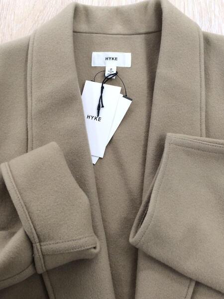 ハイク HYKE ショールカラー ウール コート ベージュ ロング 1 S HYKE