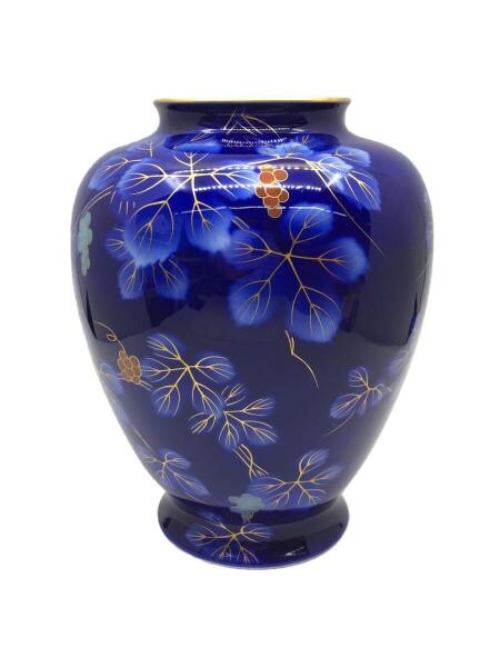 2002 深川製磁 葡萄瑠璃 花瓶 金彩 2002 深川製磁 葡萄瑠璃 花瓶 金彩