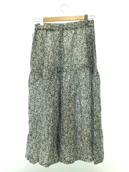 ネストローブ リネンブラックフラワープリントリネンギャザーパンツ