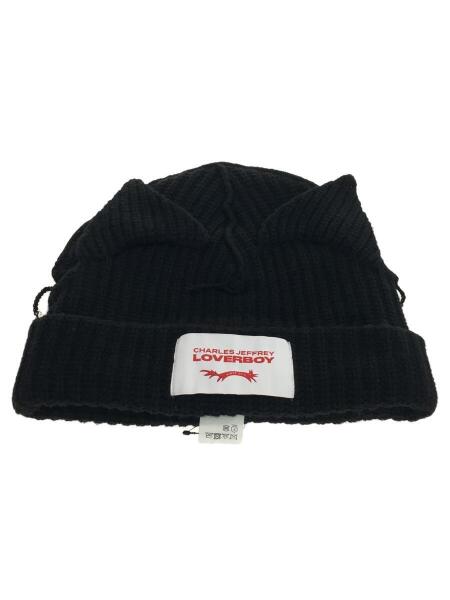 LOVERBOY 猫耳 ニット帽 央 』 Loverboy 猫耳ニット帽 黒 LOVERBOY 猫