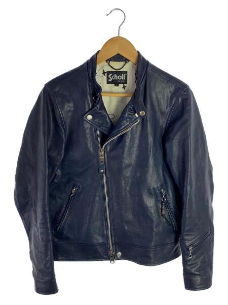 Schott レザーシングルライダースジャケット S 青
