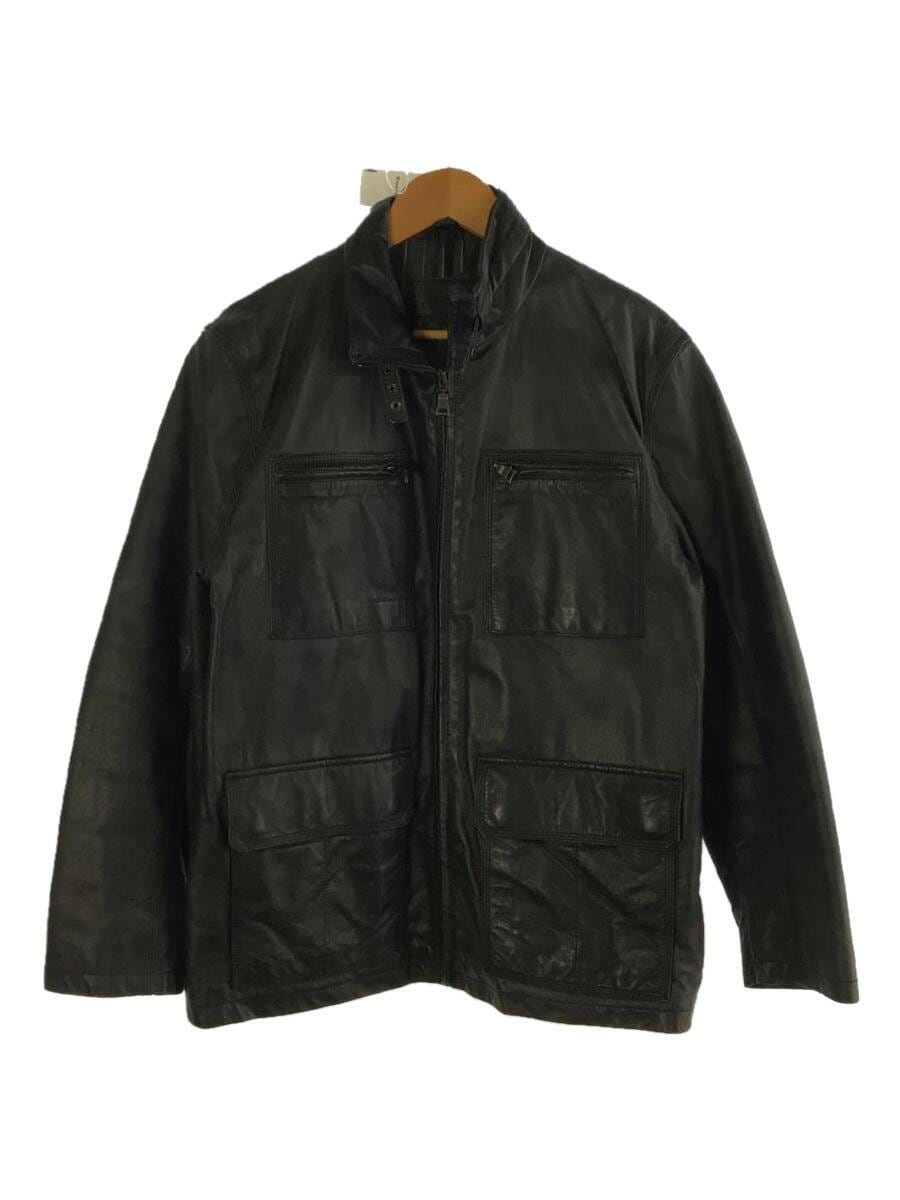 Dan valentino/シングルライダースジャケット/L/豚革/BLK