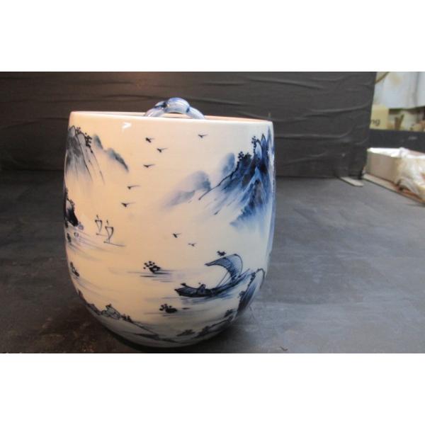 寿峰銘 染付け 水指 茶道具 陶器 染付水指し 茶道 工芸 森羅万象 自然