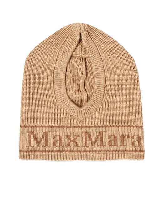 Max Mara Gong Logo Balaclava in Natural | Lyst Canada