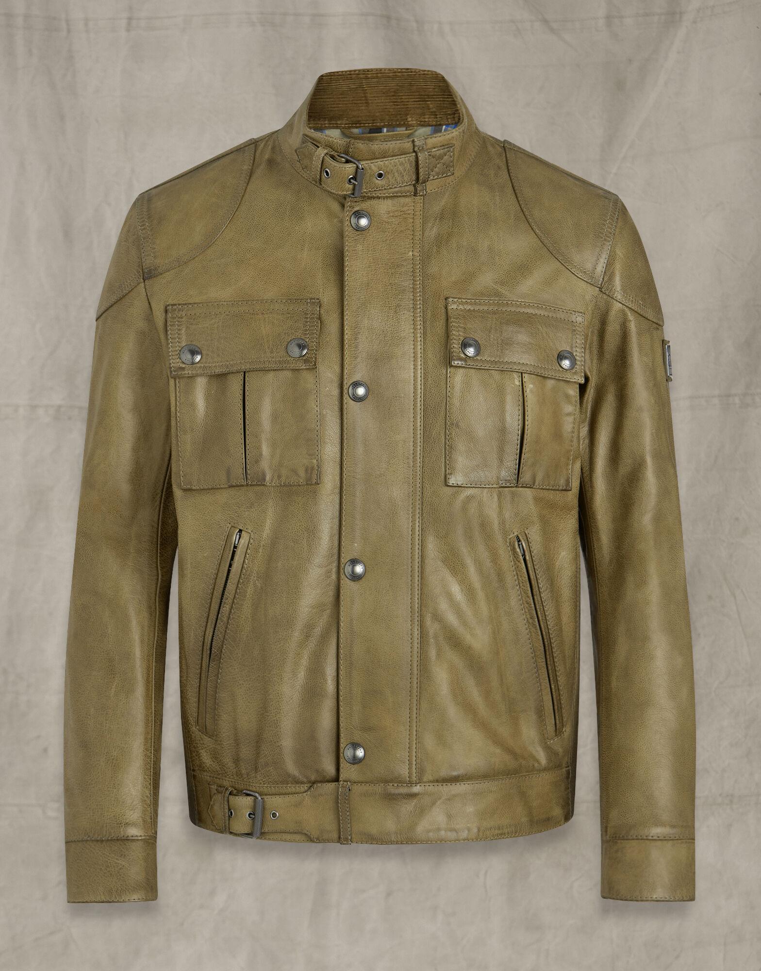 Belstaff Gangster 2.0 Leather Jacket in Green for Men | Lyst