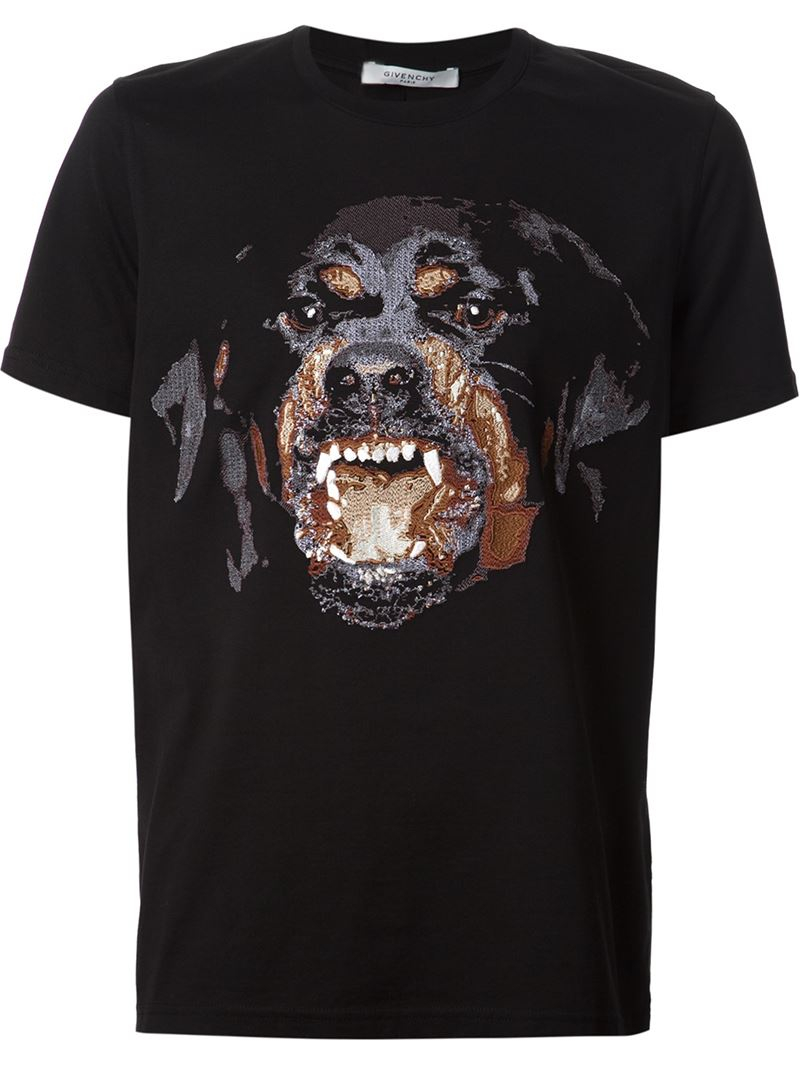 Givenchy Rottweiler Embroidered T-Shirt in Black for Men | Lyst