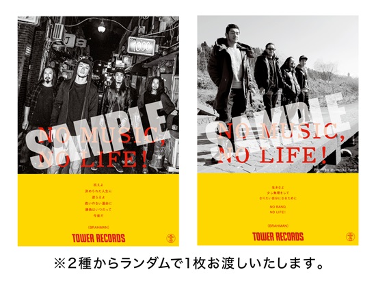 NO MUSIC, NO LIFE! ポスター brahman タワレコ BRAHMAN - NO MUSIC NO