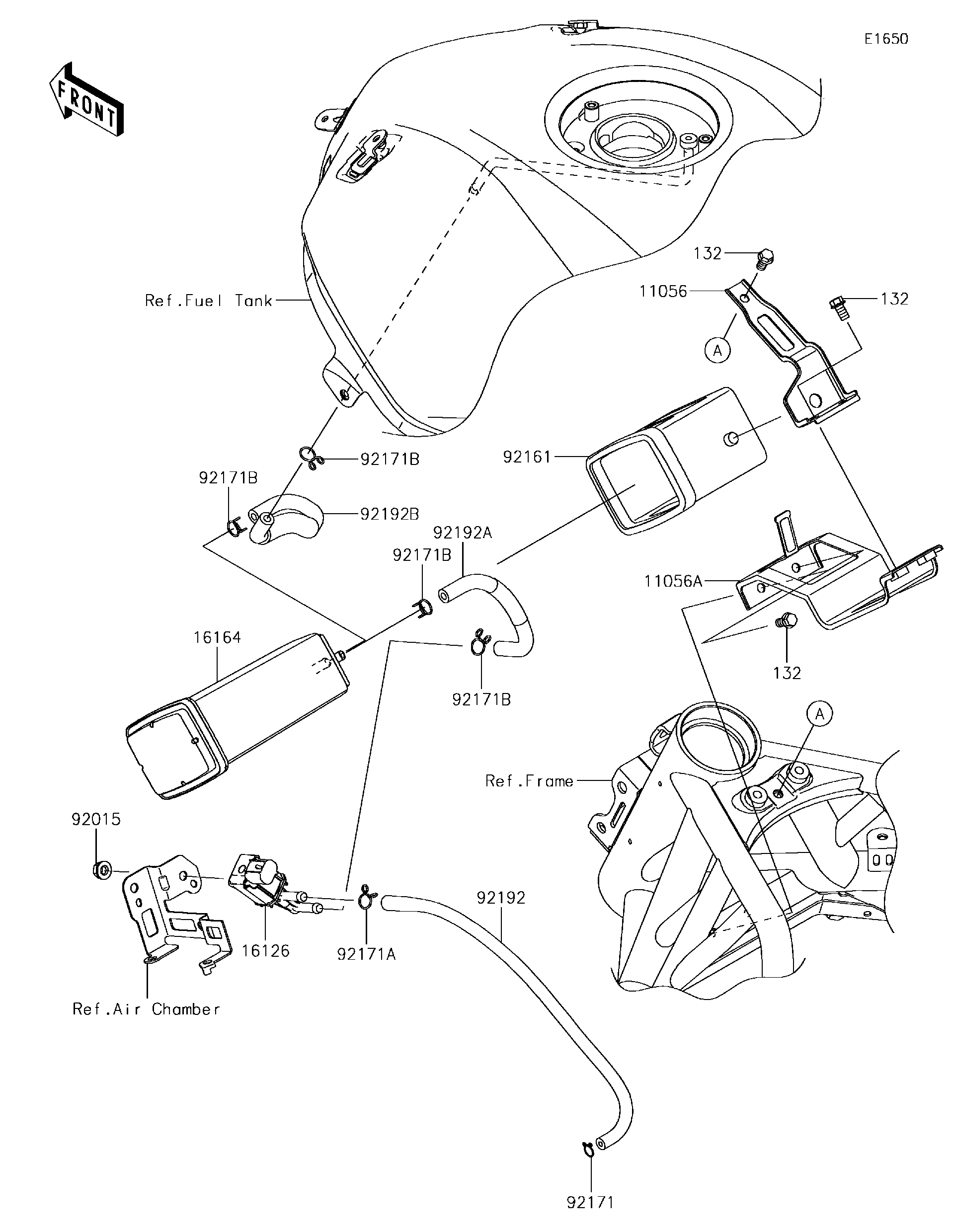 2017 Kawasaki Ninja H2 (ZX1000XHF) Fuel Evaporative System(CA