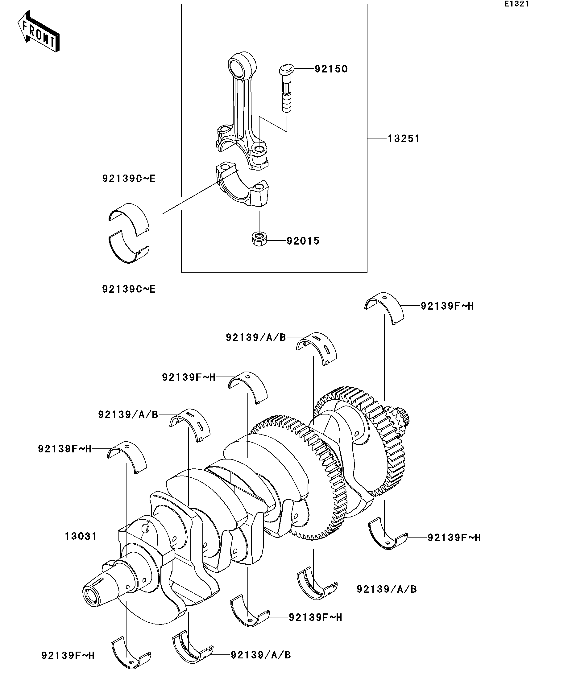 2013 Kawasaki NINJA® 1000 ABS (ZX1000HDF) Crankshaft Motorcycles